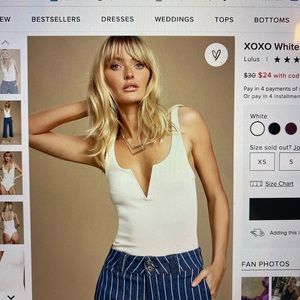 Lulus xoxo white sleeveless bodysuit in white